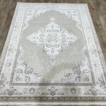 Ковер турецкий 7125A DIORA LONDON (Бамбуковый шелк, бежевый, серый)