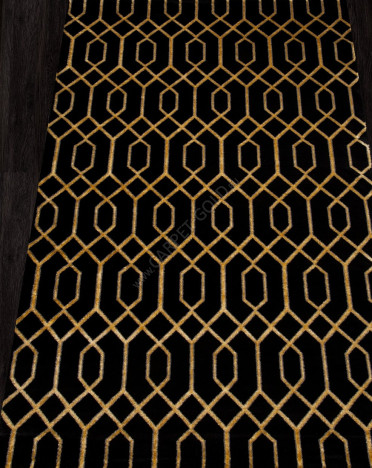 Ковер турецкий 04427G OMEGA (PP Heatset Высокоплотный, желтый, черный)