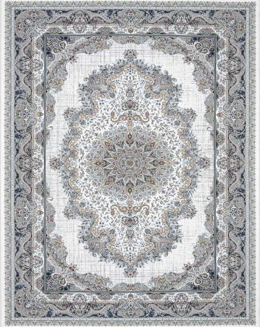 Иранский ковер Iran Mashad 1500 G174 (Акрил, серый, кремовый)