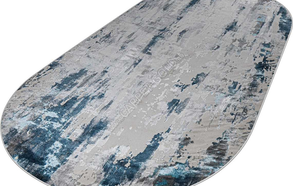 37107A OVAL BLUE FLS / L.GREY Kleopatra