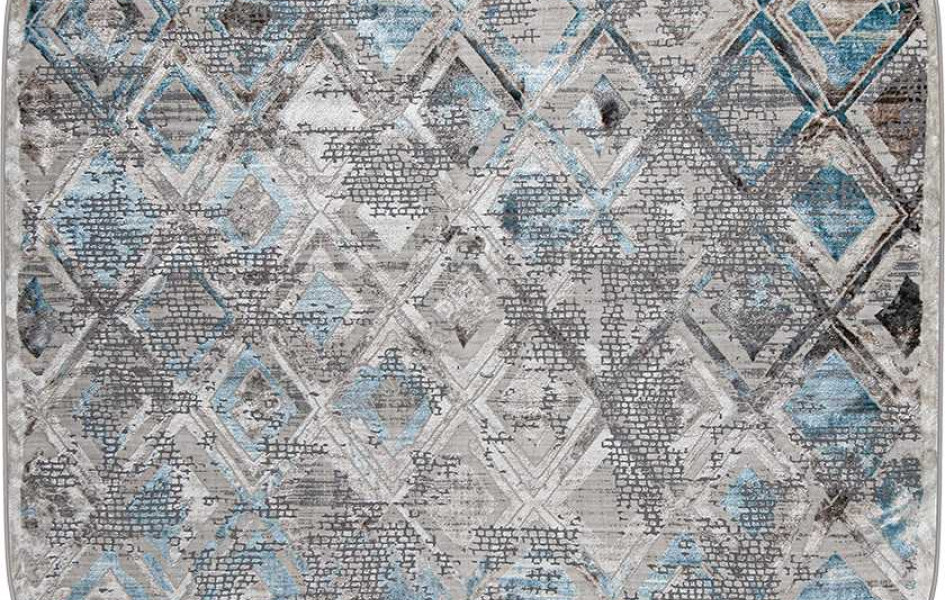 Геометрический ковер с ромбами 37910A OVAL BLUE FLS / BEIGE FL Roma