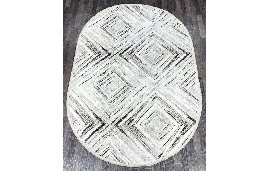 Ковер с ромбами Gordion 16150_1 овал в скандинавском стиле