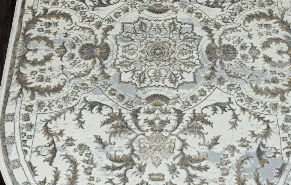 Ковер 00765A - GREY FDY / CREAM HB - Овал - коллекция SAHARA