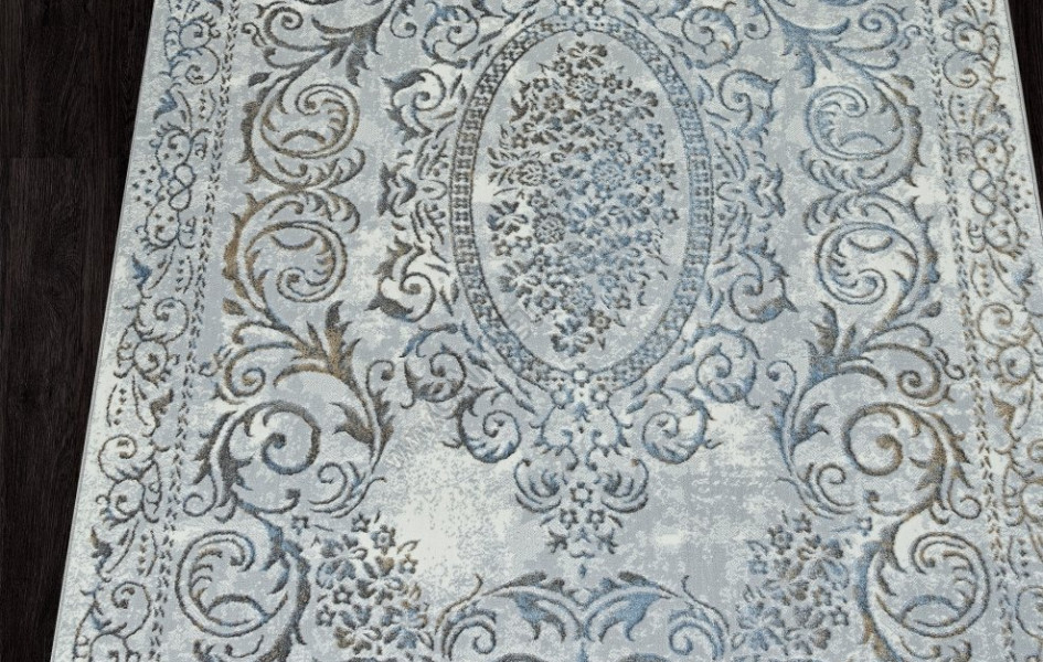 Ковер 00766A - GREY HB / L.BLUE FDY - Прямоугольник - коллекция SAHARA