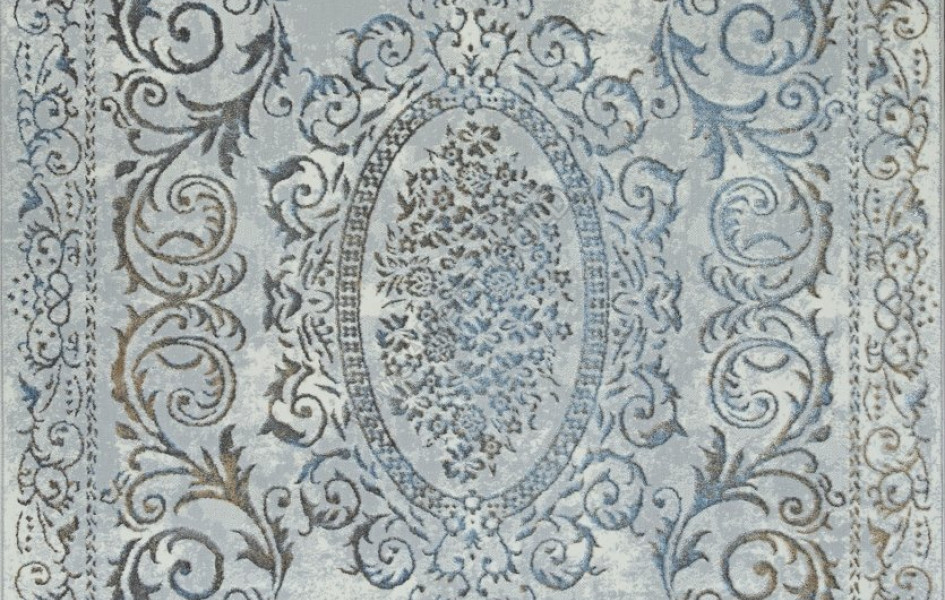 Ковер 00766A - GREY HB / L.BLUE FDY - Прямоугольник - коллекция SAHARA