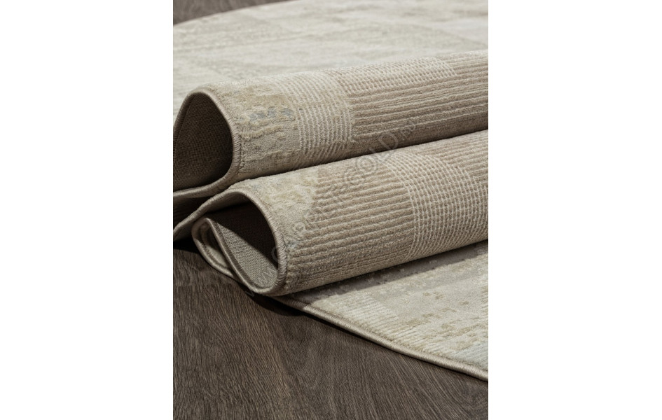 Ковер F416AD - BEIGE / L.BROWN - Овал - коллекция AFINA